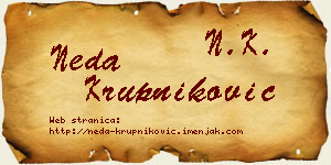 Neda Krupniković vizit kartica